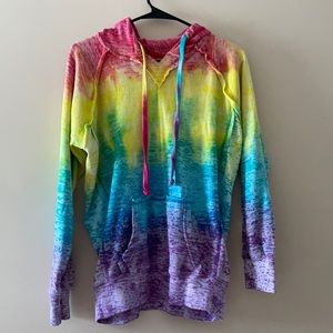Rainbow tie-dye hoodie